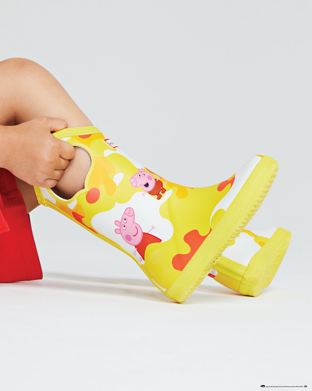 Hunter Yağmur Çizmesi Çocuk Sarı - Original First Peppa Pig Grab Handle - Türkiye QB2890745